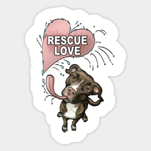 rescue love, pit bull, dog rescue Sticker